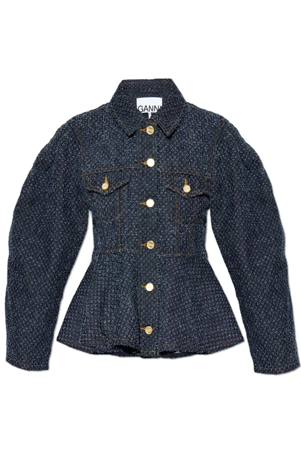 MARINEBLAU Jeansjacke mit Schößchen