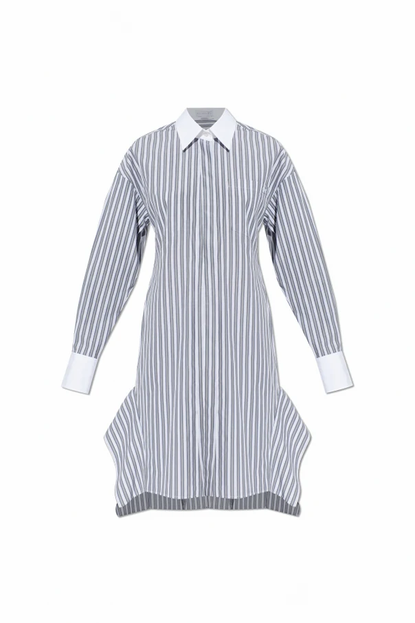 BLAU Kleid mit Streifenmuster