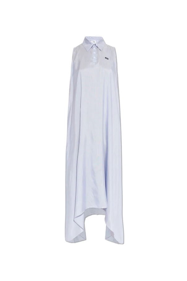 light blue Loose-fit silk dress