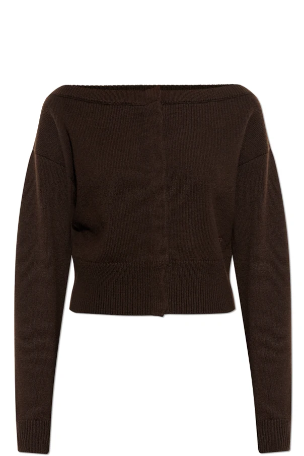 BRAUN Kaschmir-Cardigan mit aufgesticktem Logo