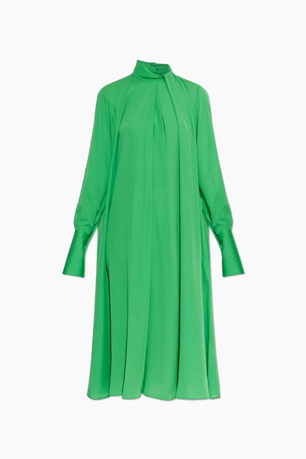 GRÜN Seidenkleid mit Gürtel