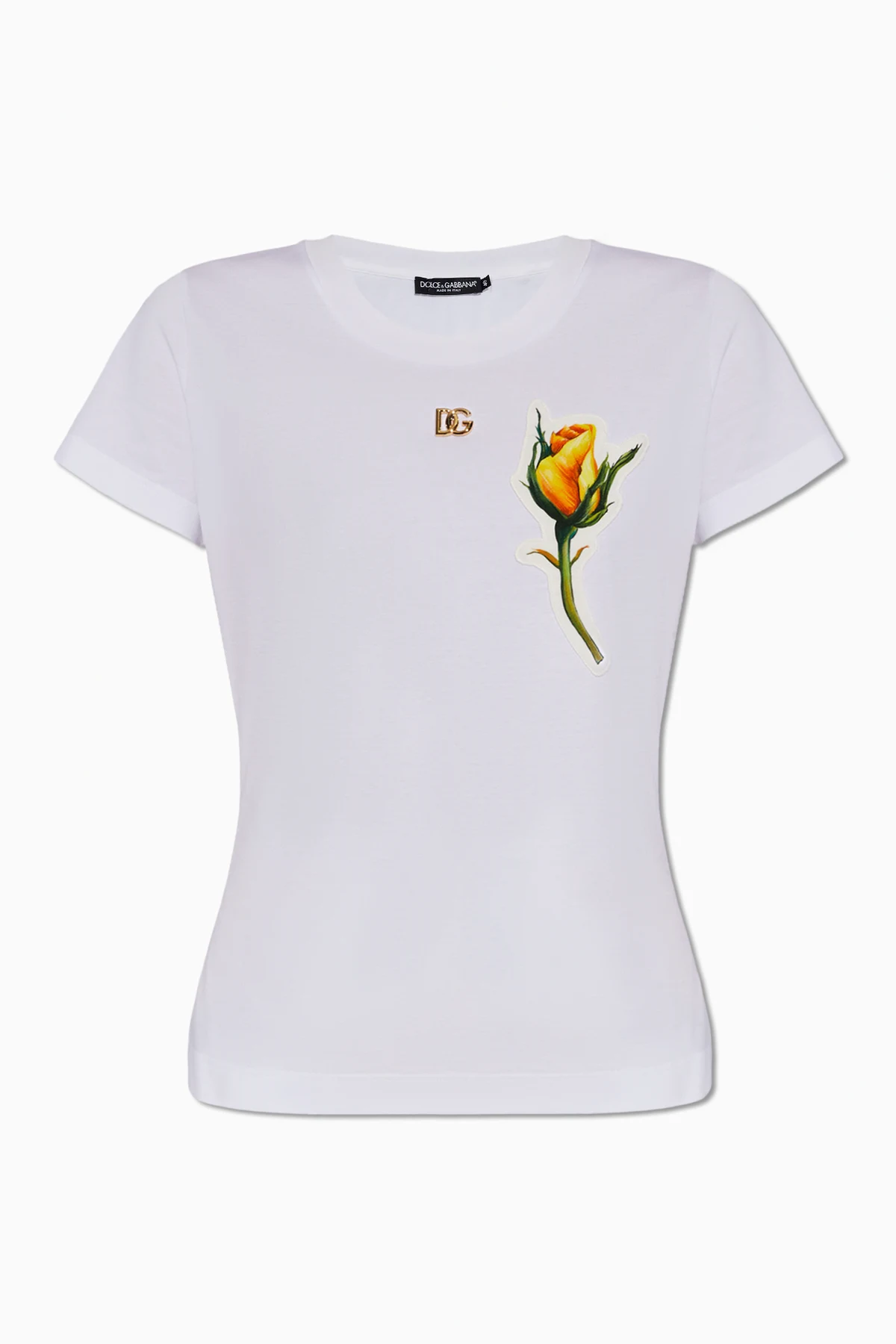 T-shirt with logo-shaped application