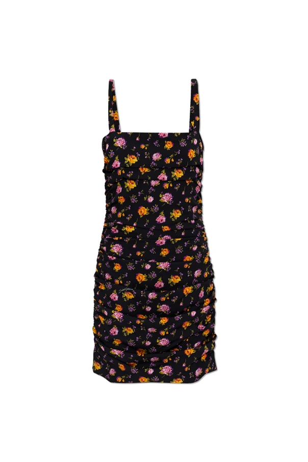 SCHWARZ Kleid mit Blumenmuster