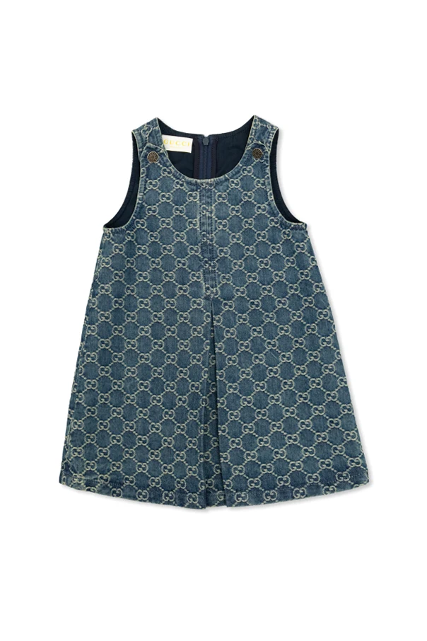 BLUE Denim dress with 'GG' pattern