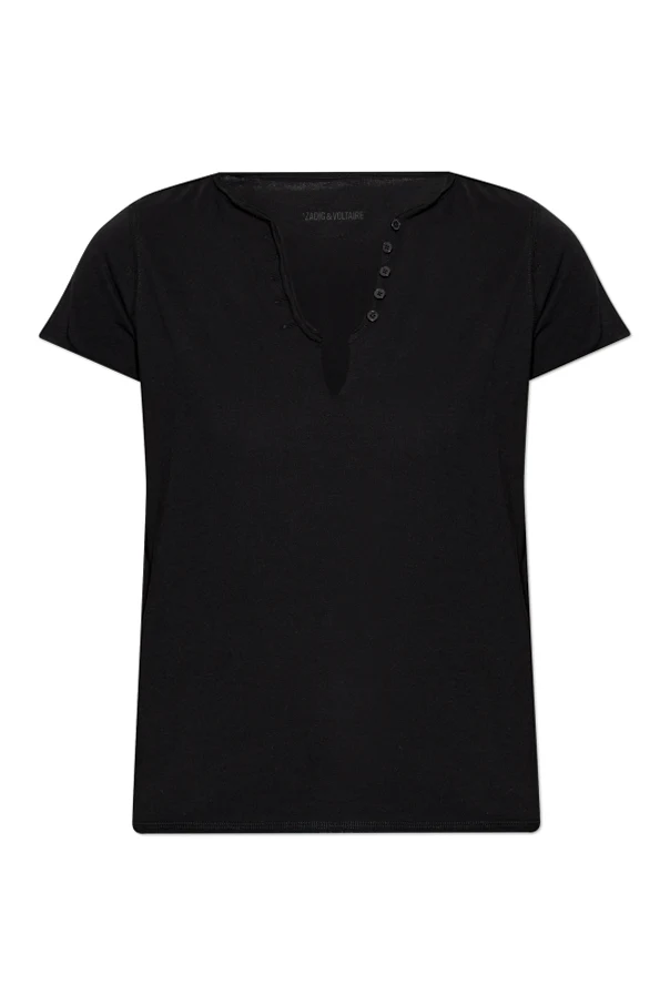 CZARNY Bawełniany T-shirt