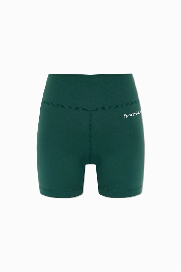 ZIELONY Krótkie legginsy z logo