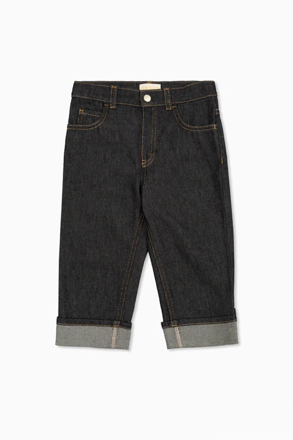 NAVY BLUE Jeans with rolled-up legs
