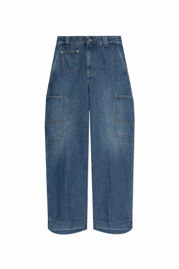 NIEBIESKI Jeansy typu ‘cargo’