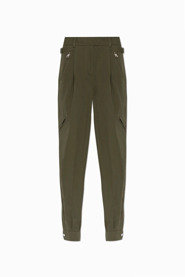 GREEN Pleated pants