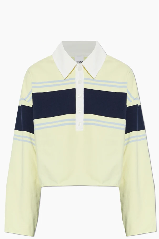 GELB Langarm-Poloshirt