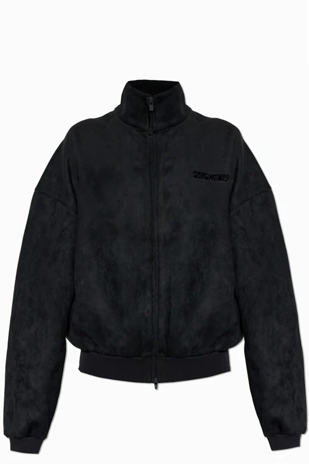 BLACK Sweatshirt made of faux suede