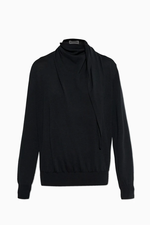 SCHWARZ Pullover mit dekorativem Ausschnitt