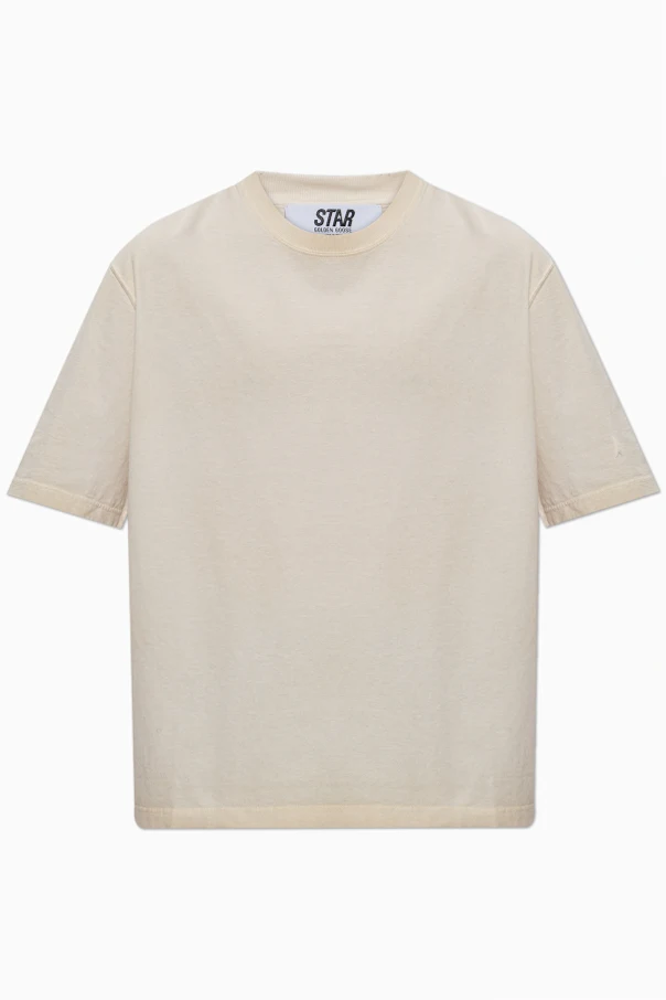 cream T-shirt with logo