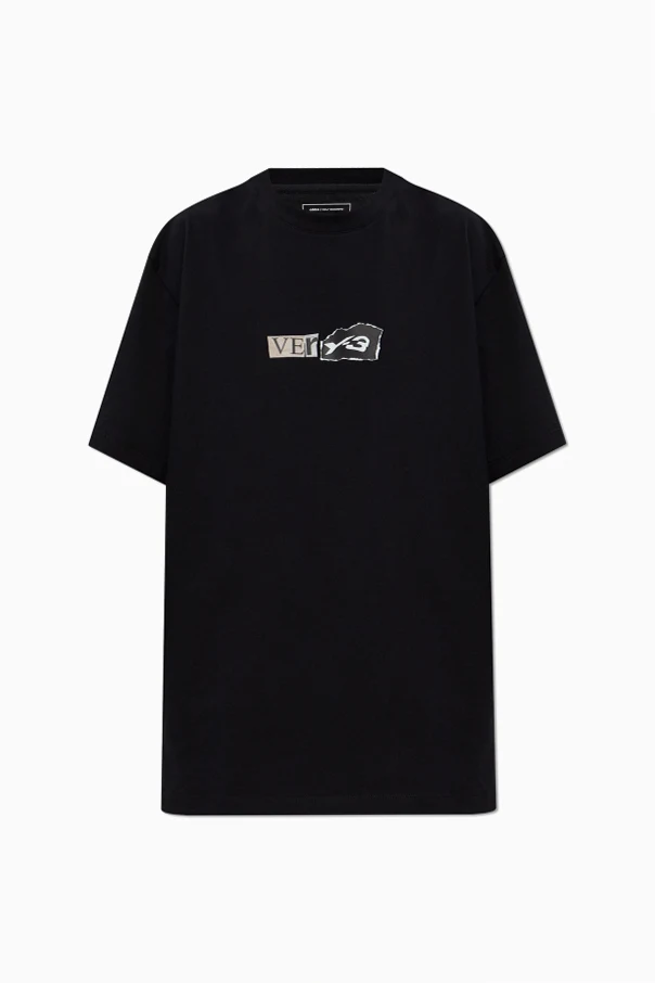 BLACK T-shirt with logo print