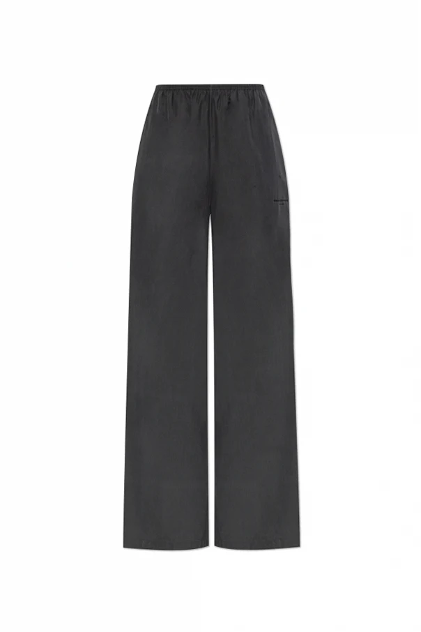 GREY Silk pants with logo