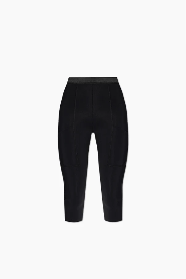 CZARNY Leginsy z kieszeniami