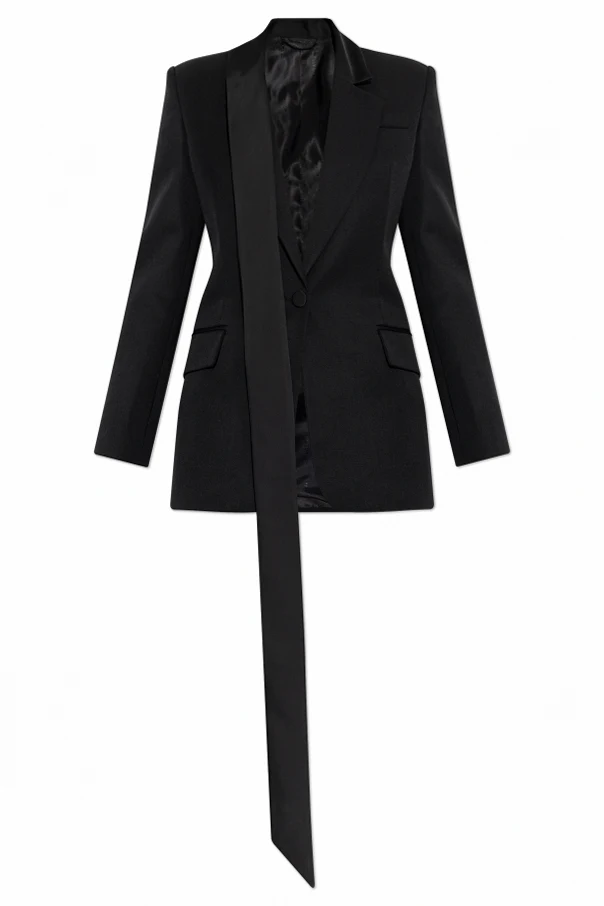 SCHWARZ Wollblazer mit Schal