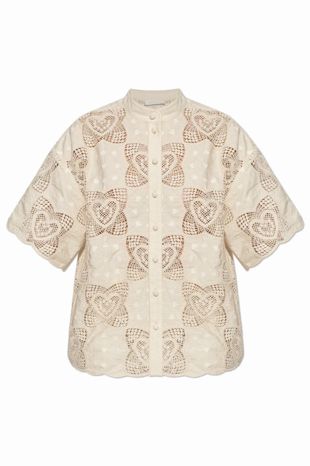 CREME Durchbrochene Bluse