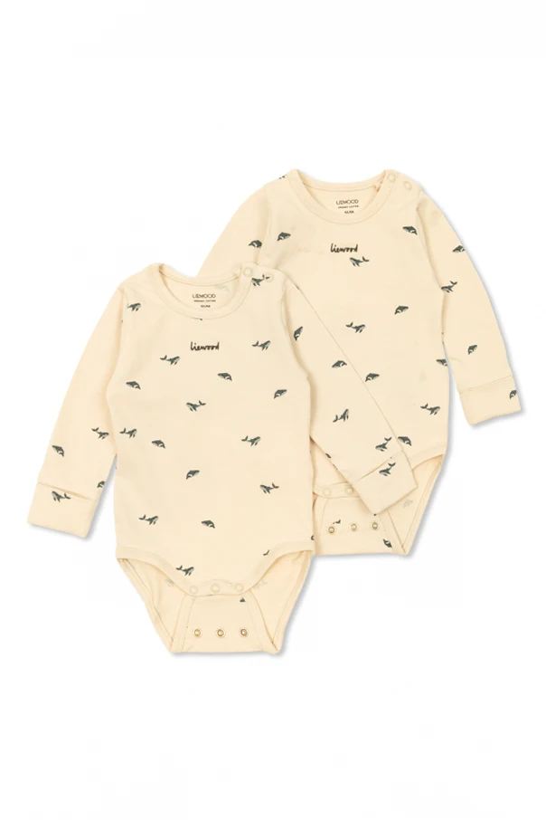 kremowy Dwupak body ze wzorem