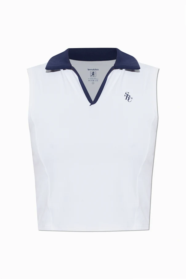 WHITE Sleeveless top with a sweetheart neckline