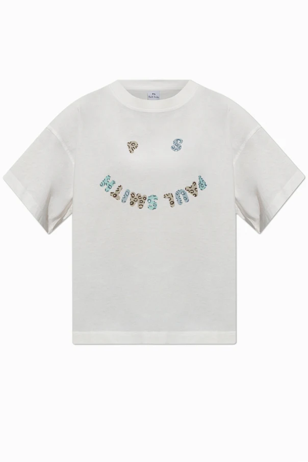 WEISS T-Shirt mit aufgedrucktem Logo