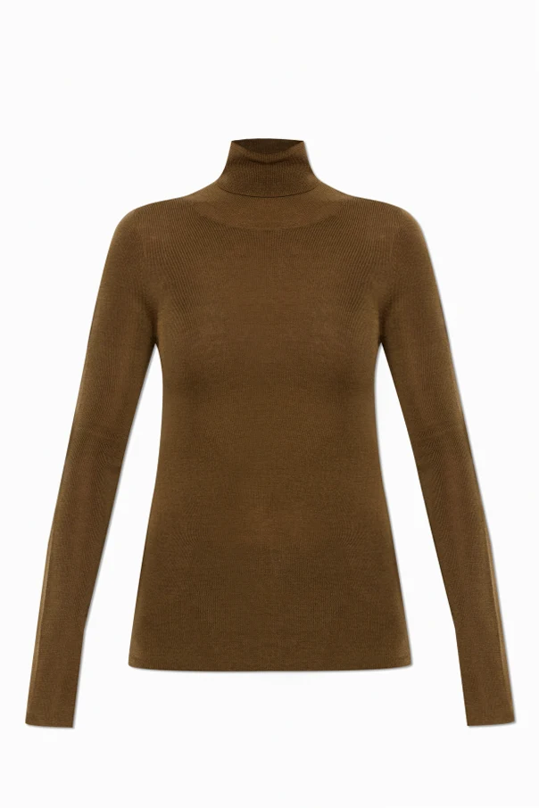 BRĄZOWY Wełniany golf