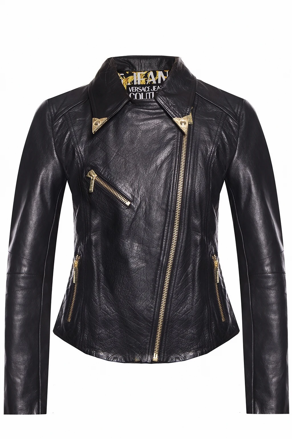 Leather biker jacket