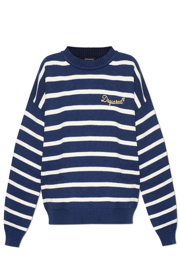GRANATOWY Sweter z kieszeniami