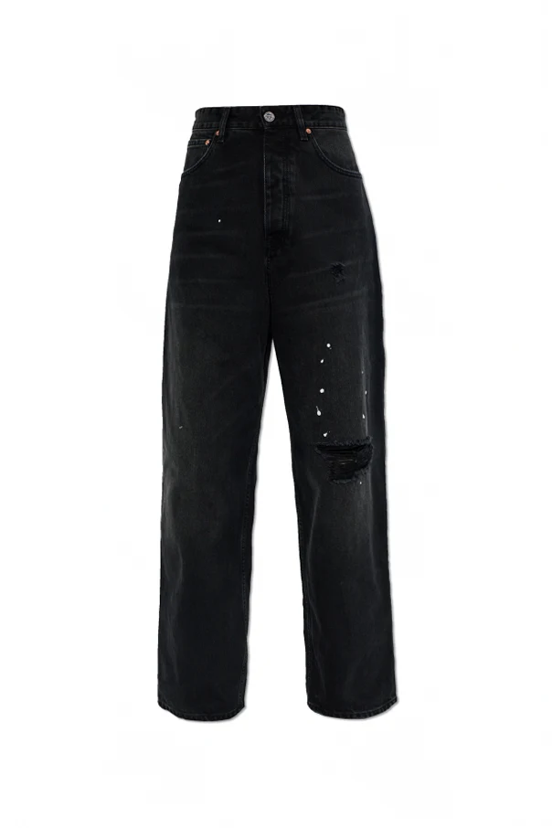 BLACK Vintage-effect jeans