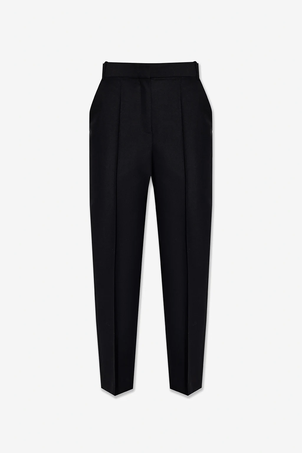 Wool pleat-front trousers