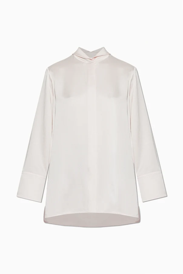 CREME Bluse mit dekorativem Ausschnitt