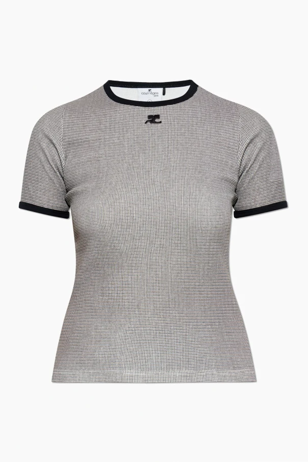 CZARNY Top bez wzorem w pepitkę