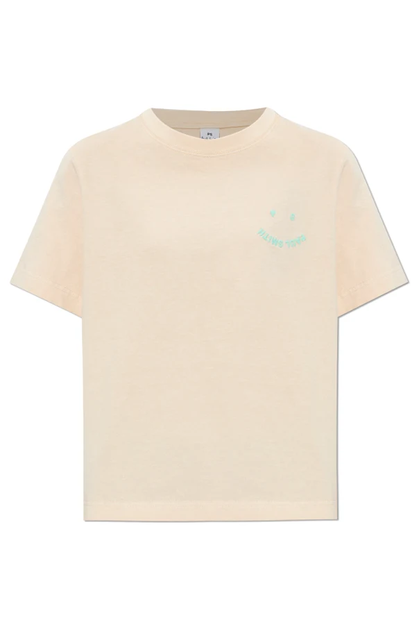 CREME T-Shirt mit gesticktem Logo