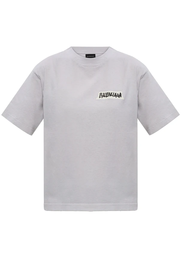 SZARY T-shirt z efektem vintage
