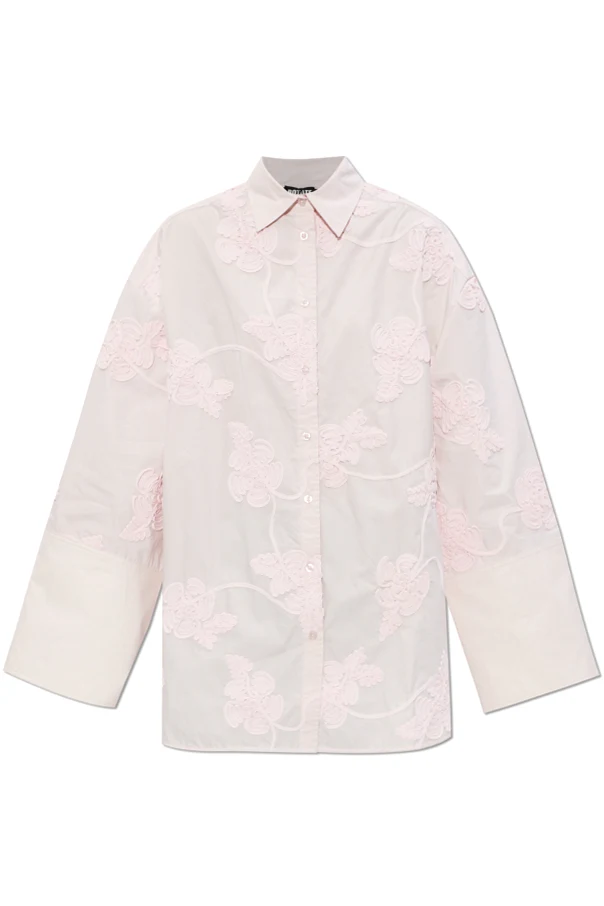 RÓŻOWY Koszula o kroju oversize