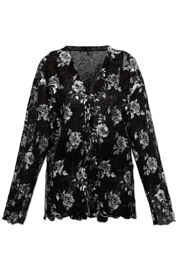 SCHWARZ Cardigan mit Vintage-Effekt