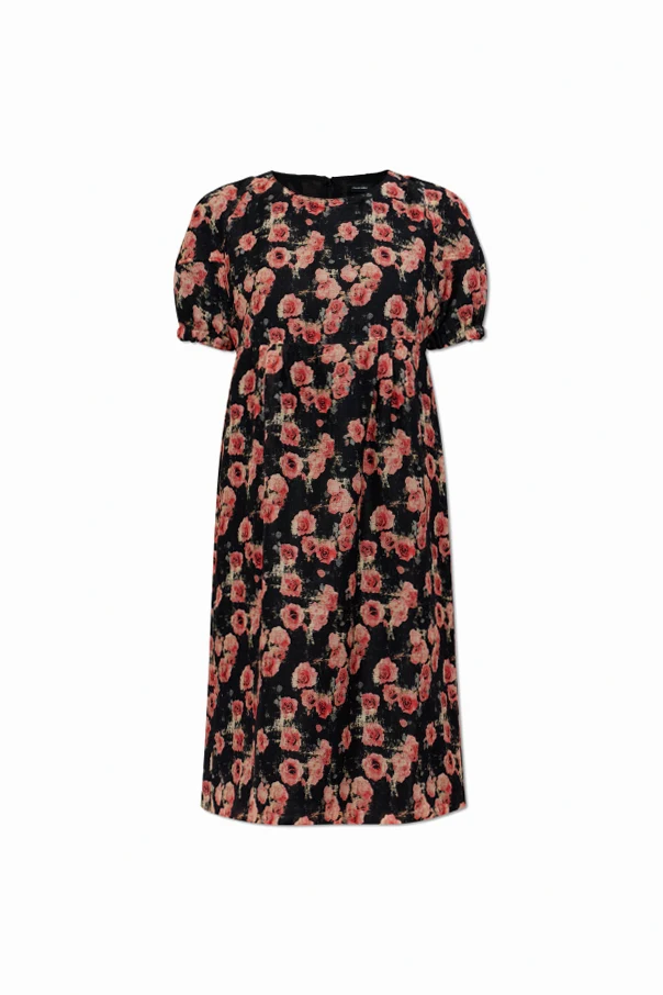 SCHWARZ Kleid mit Blumenmuster