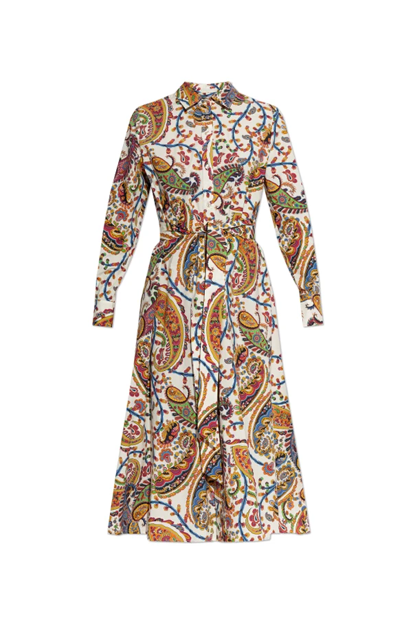 MEHRFARBIG Gemustertes Kleid mit Gürtel