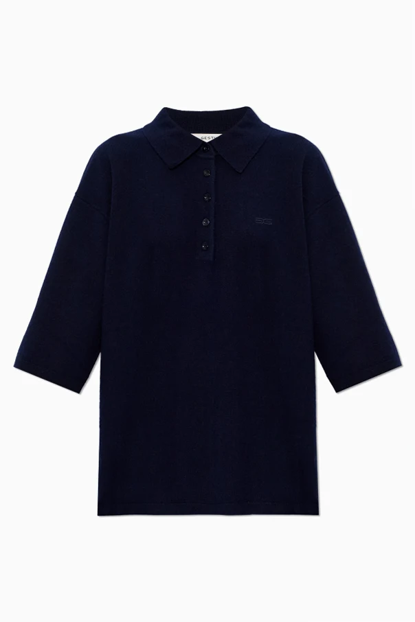 NAVY BLUE Wool polo ‘Gzmanzi’
