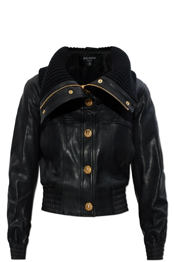 CZARNY Skórzana kurtka