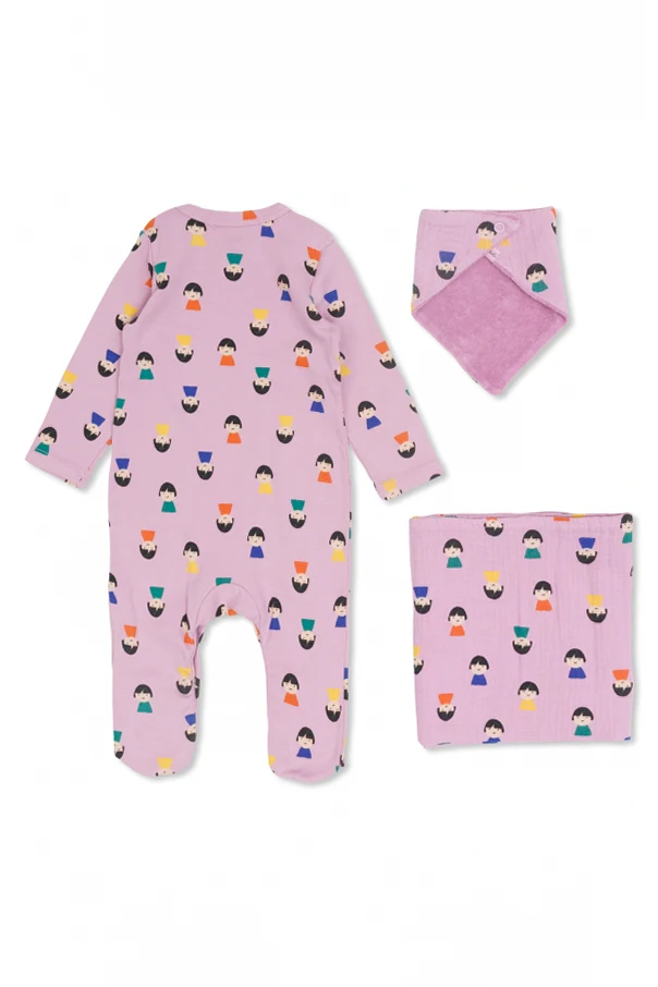 PURPLE Set: diaper, bodysuit and bib
