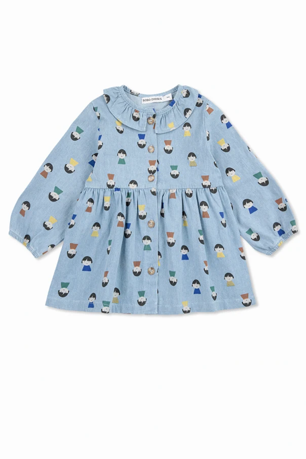 BLUE Dress with colorful print