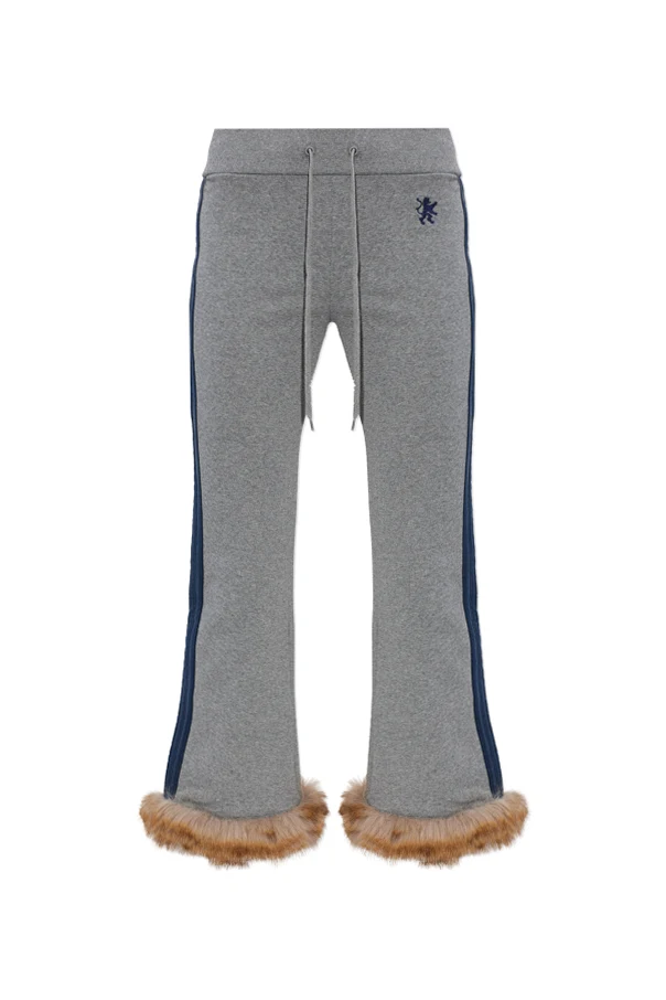 GREY Sweatpants finished with faux fur