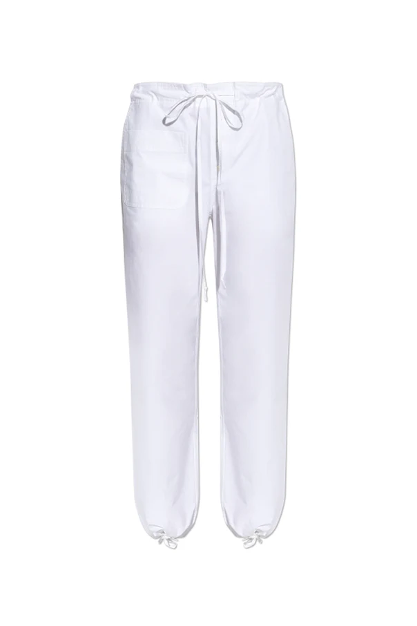 WEISS Weit geschnittene Hosen mit Kordelzug an den Beinabschlüssen