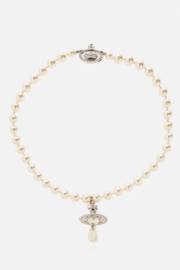 BIAŁY  Choker z zawieszką