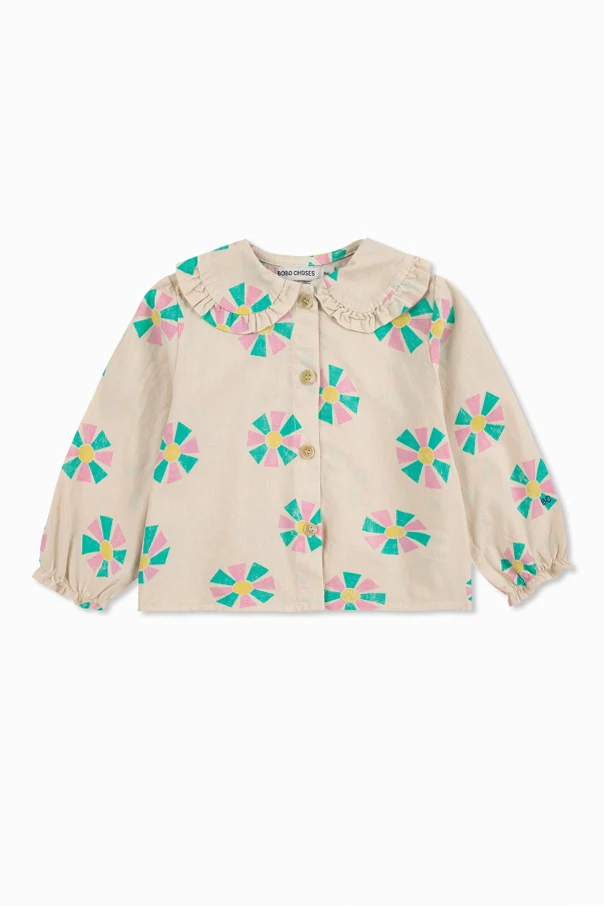 cream Shirt with colorful print
