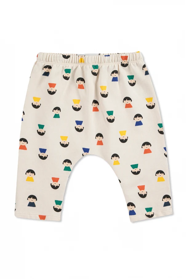 cream Trousers with colorful print