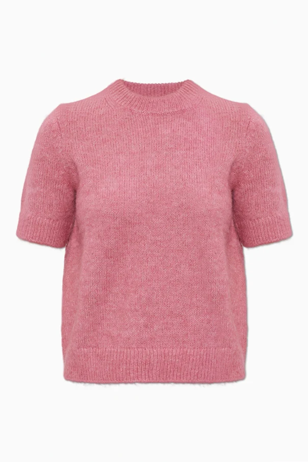 RÓŻOWY Sweter z krótkimi rękawami