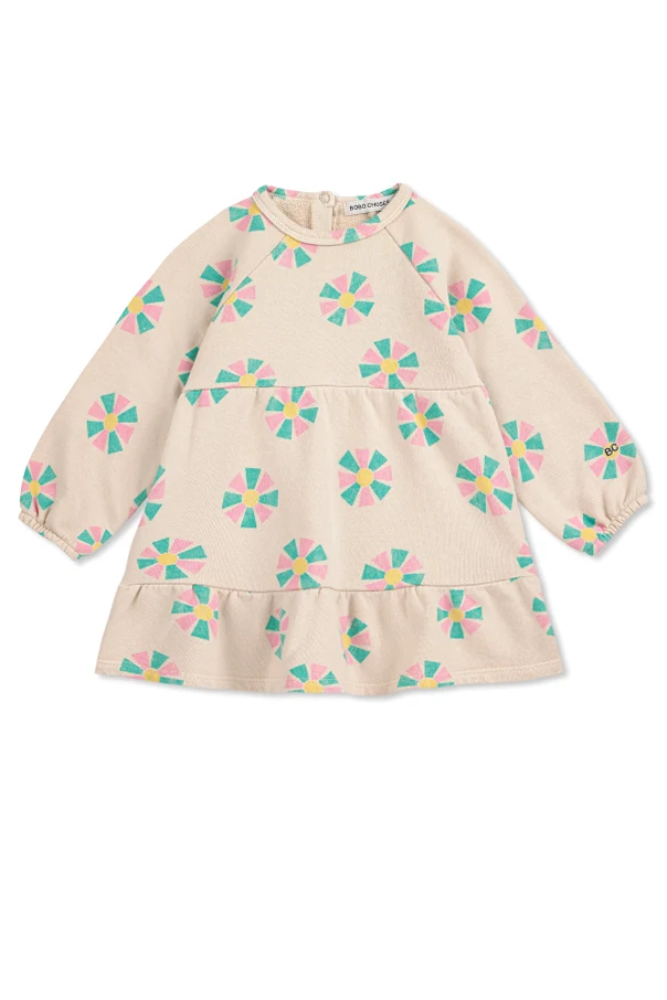 cream Cotton dress with colorful print
