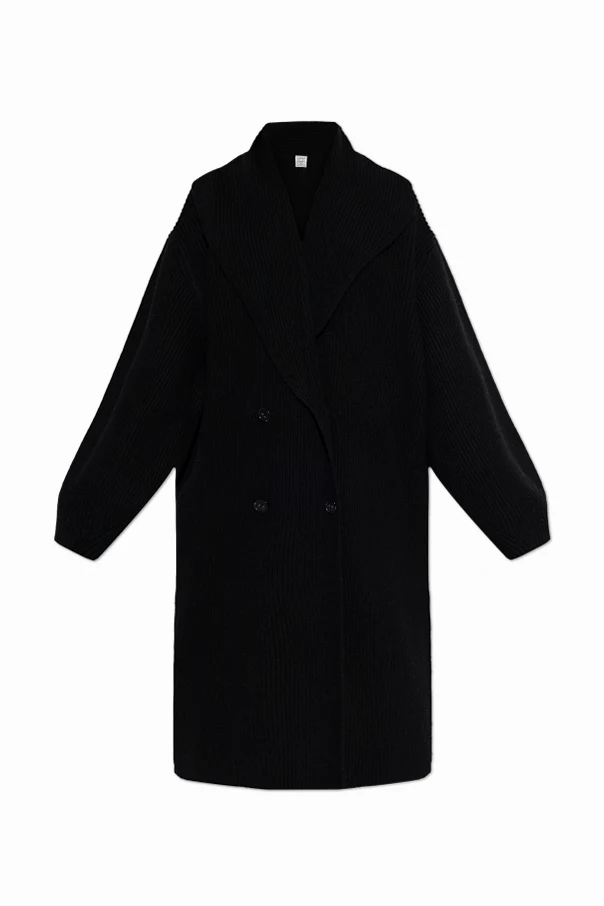 CZARNY Dwurzędowy kardigan typu `oversize`